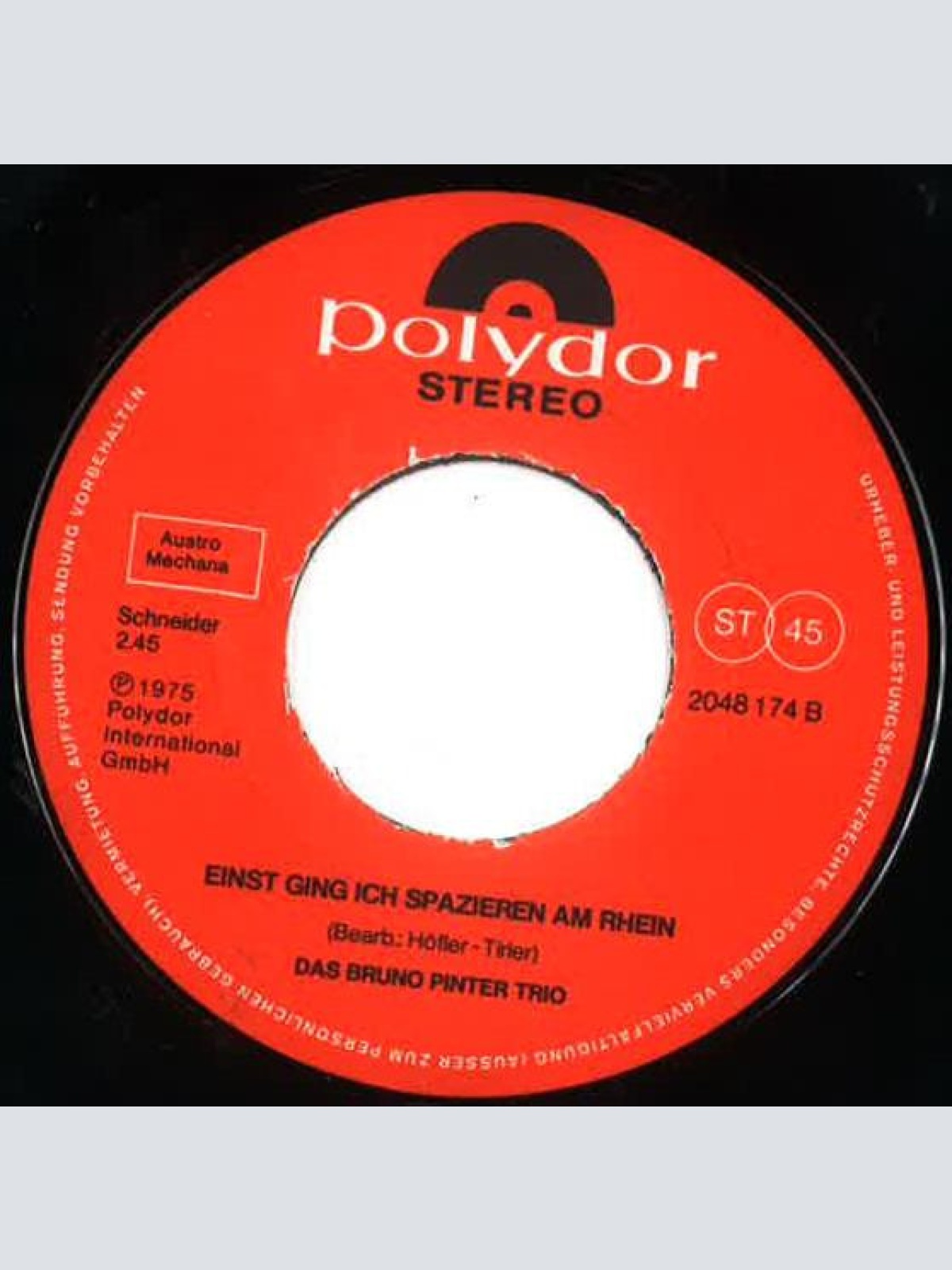 Vinyl / Bruno Pinter Trio - Der Pfannenflicker