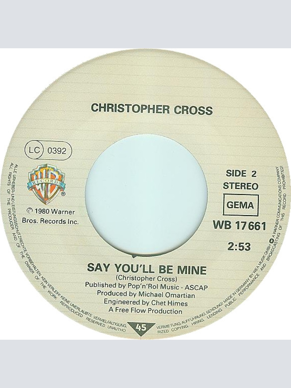 Vinyl / Christopher Cross - Sailing