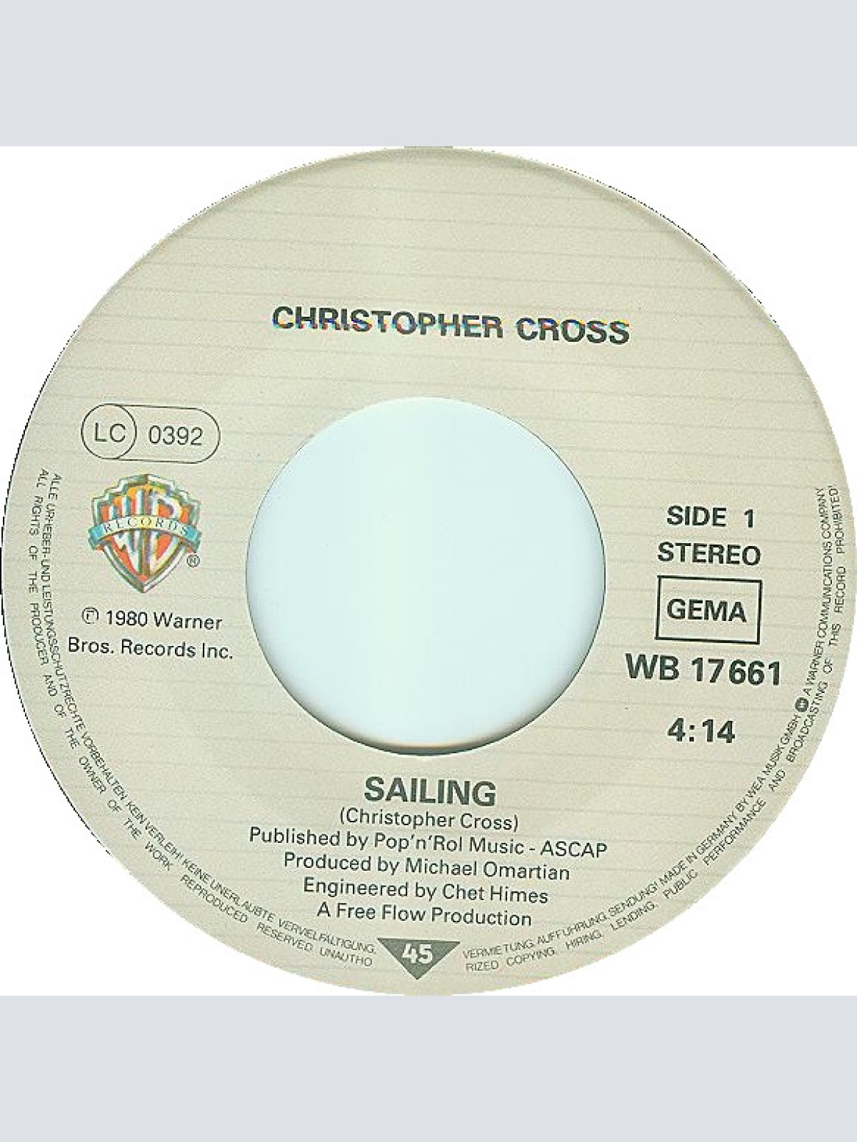Vinyl / Christopher Cross - Sailing