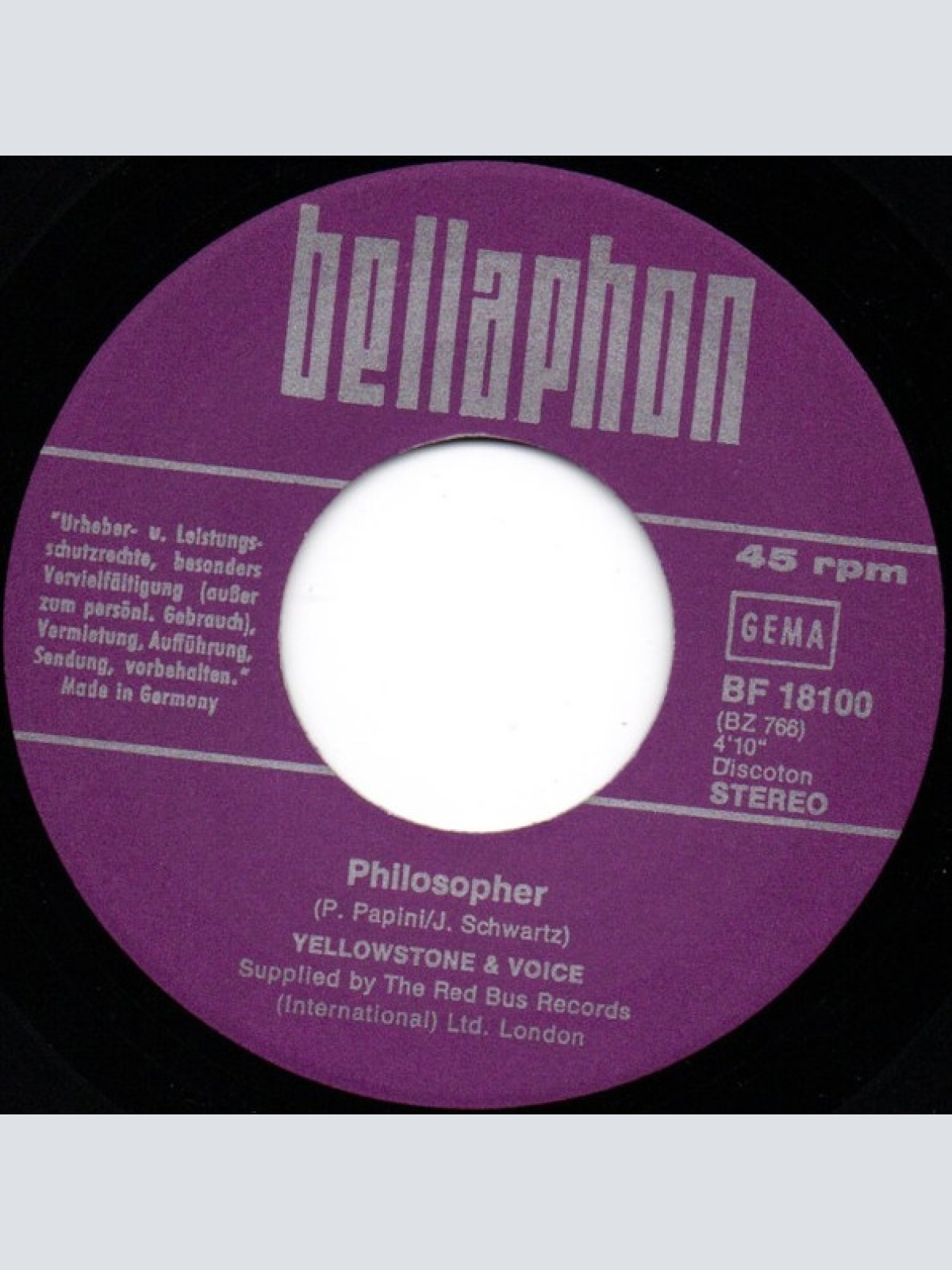 Vinyl / Yellowstone & Voice - The Flying Dutchman / Philosopher