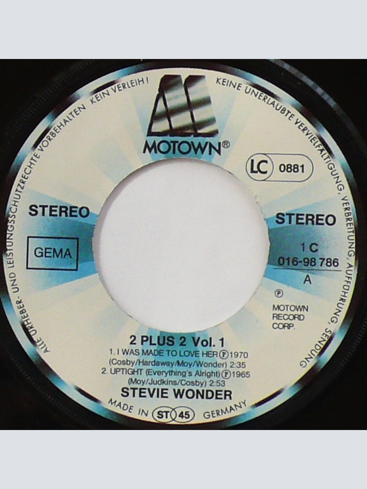 Vinyl / Stevie Wonder - I Was Made To Love Her / Uptight / Superstition / I Don't Know Why I Love You