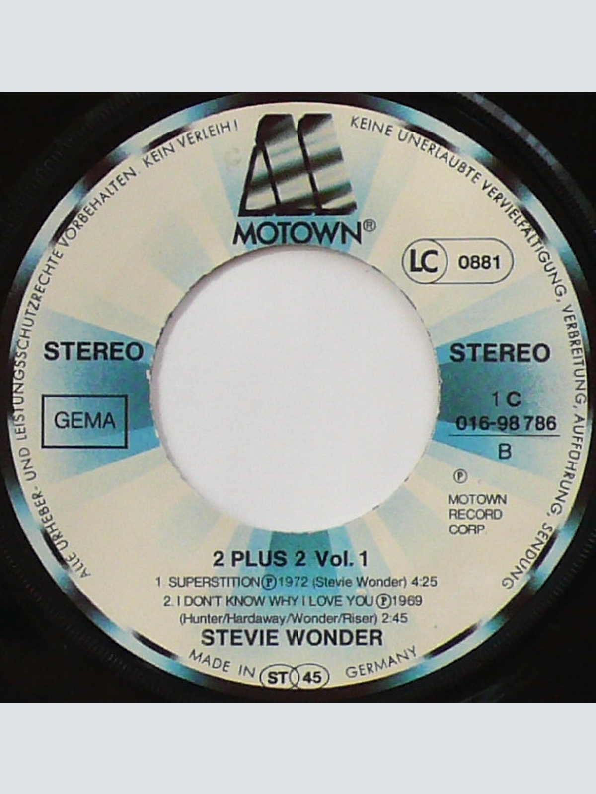 Vinyl / Stevie Wonder - I Was Made To Love Her / Uptight / Superstition / I Don't Know Why I Love You