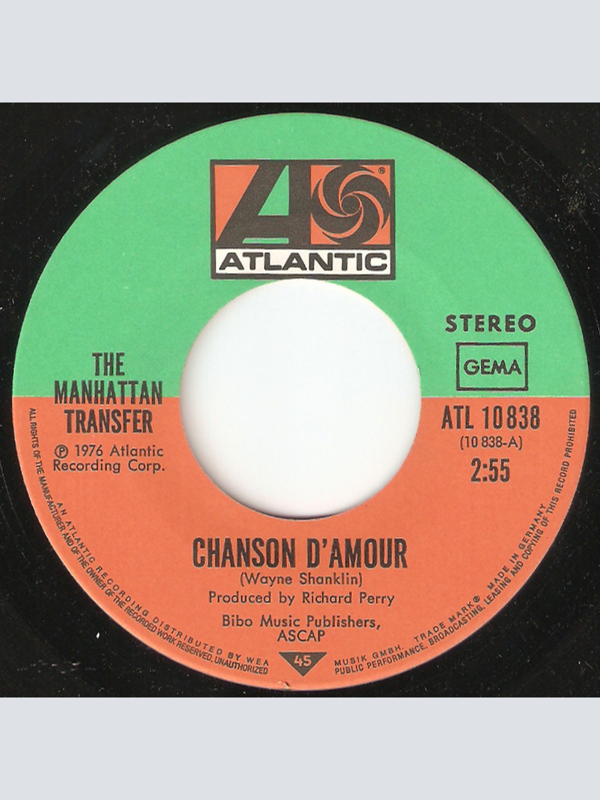 Vinyl / The Manhattan Transfer - Chanson D'Amour / Helpless