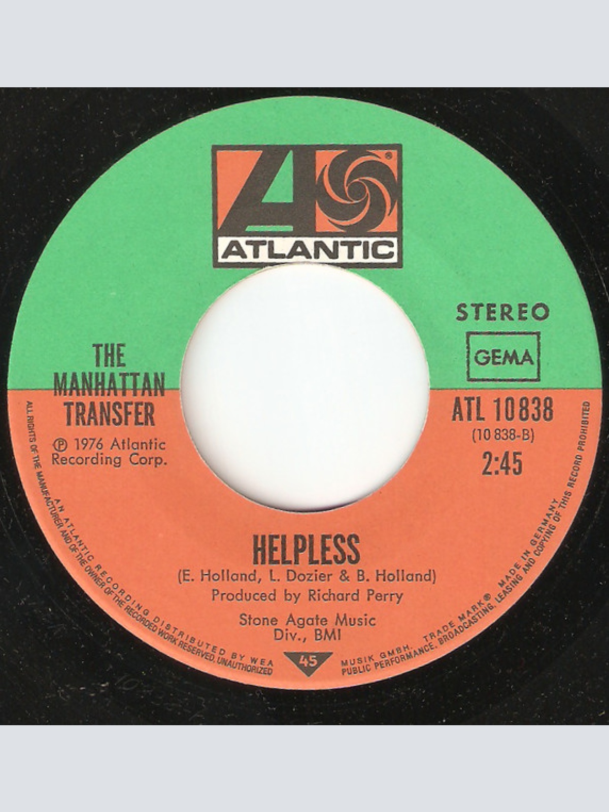 Vinyl / The Manhattan Transfer - Chanson D'Amour / Helpless