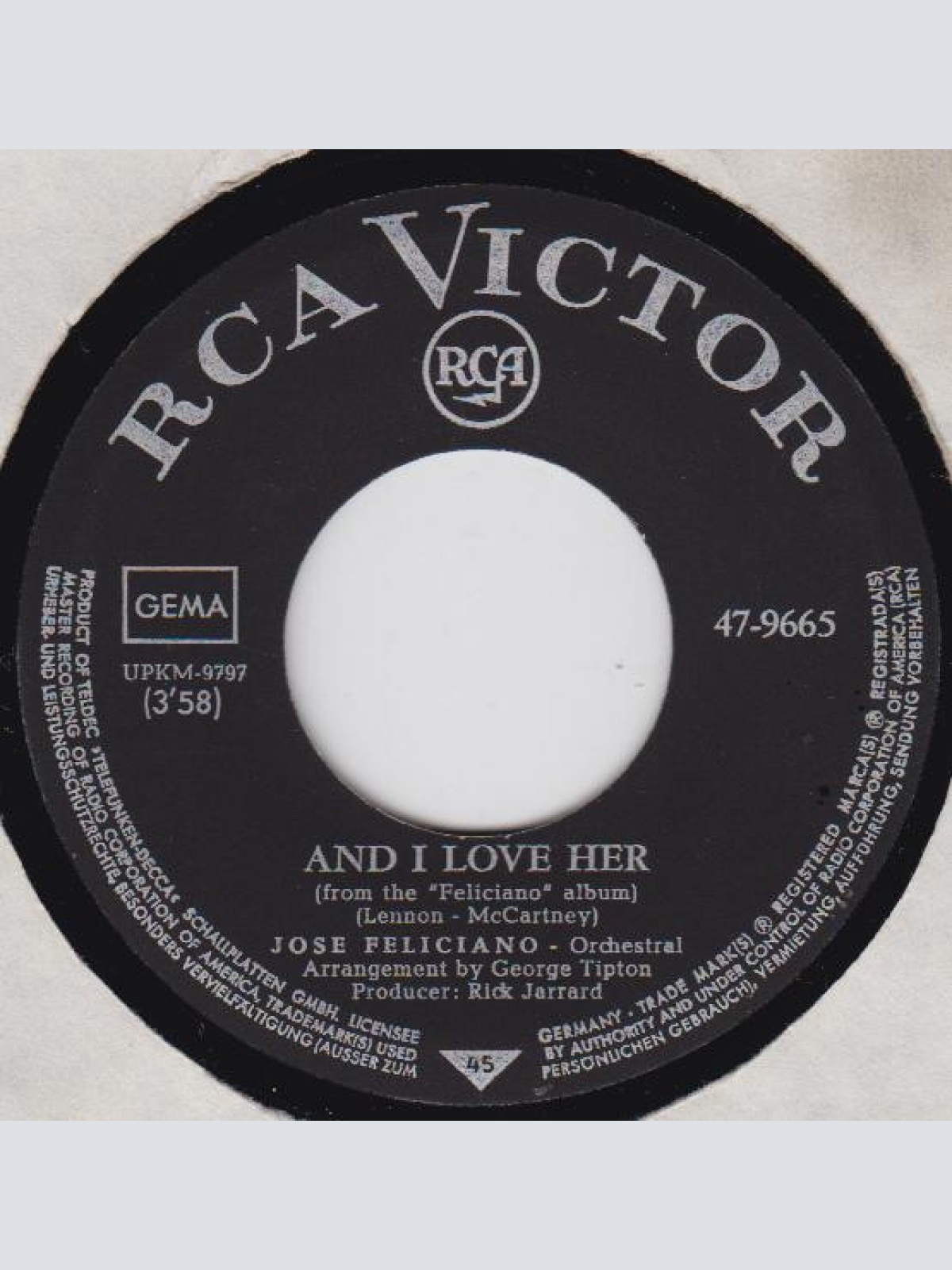 Vinyl / Jose Feliciano* - And I Love Her / The Star-Spangled Banner