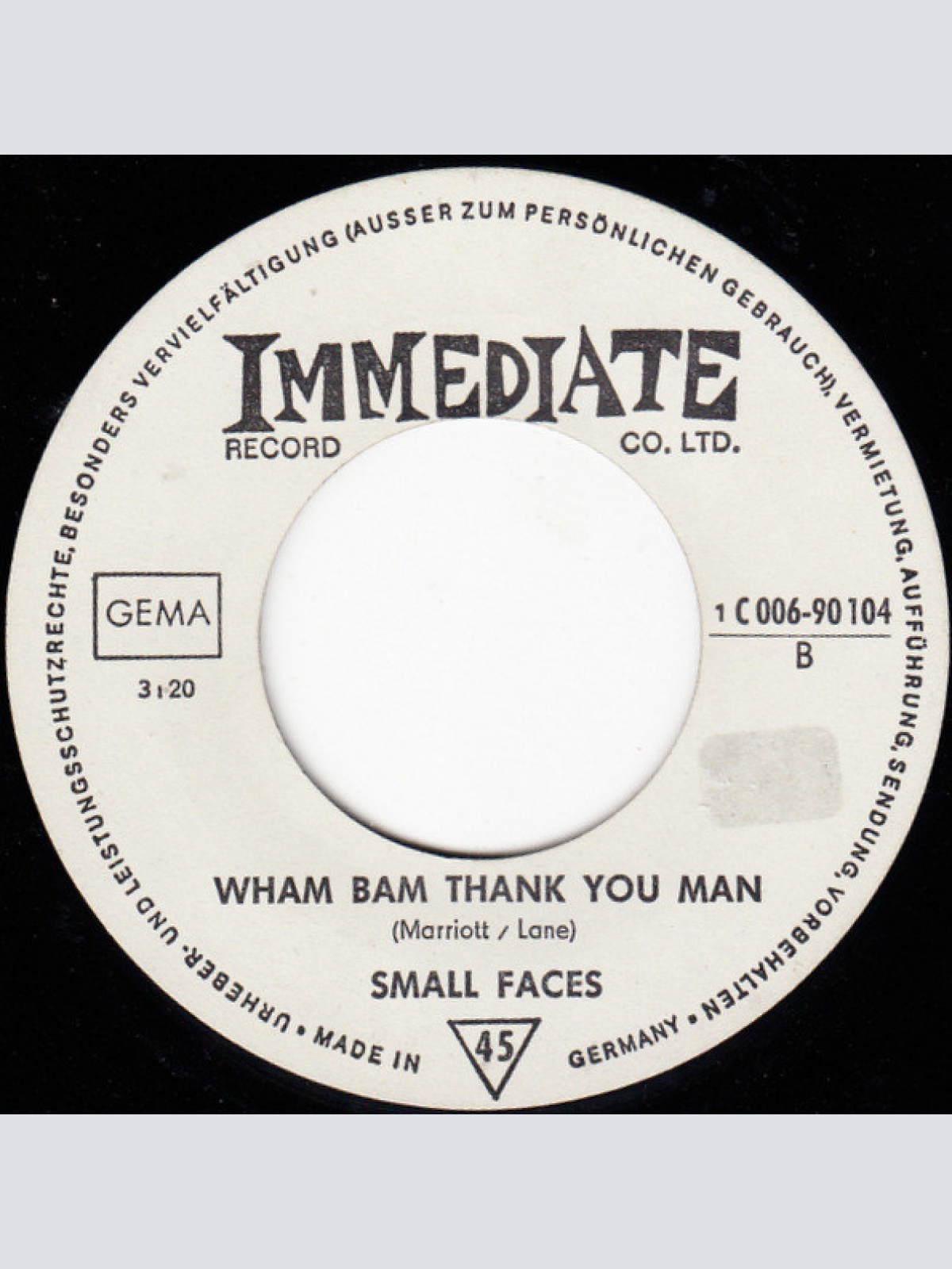 Vinyl / Small Faces - Afterglow Of Your Love / Wham Bam Thank You Mam