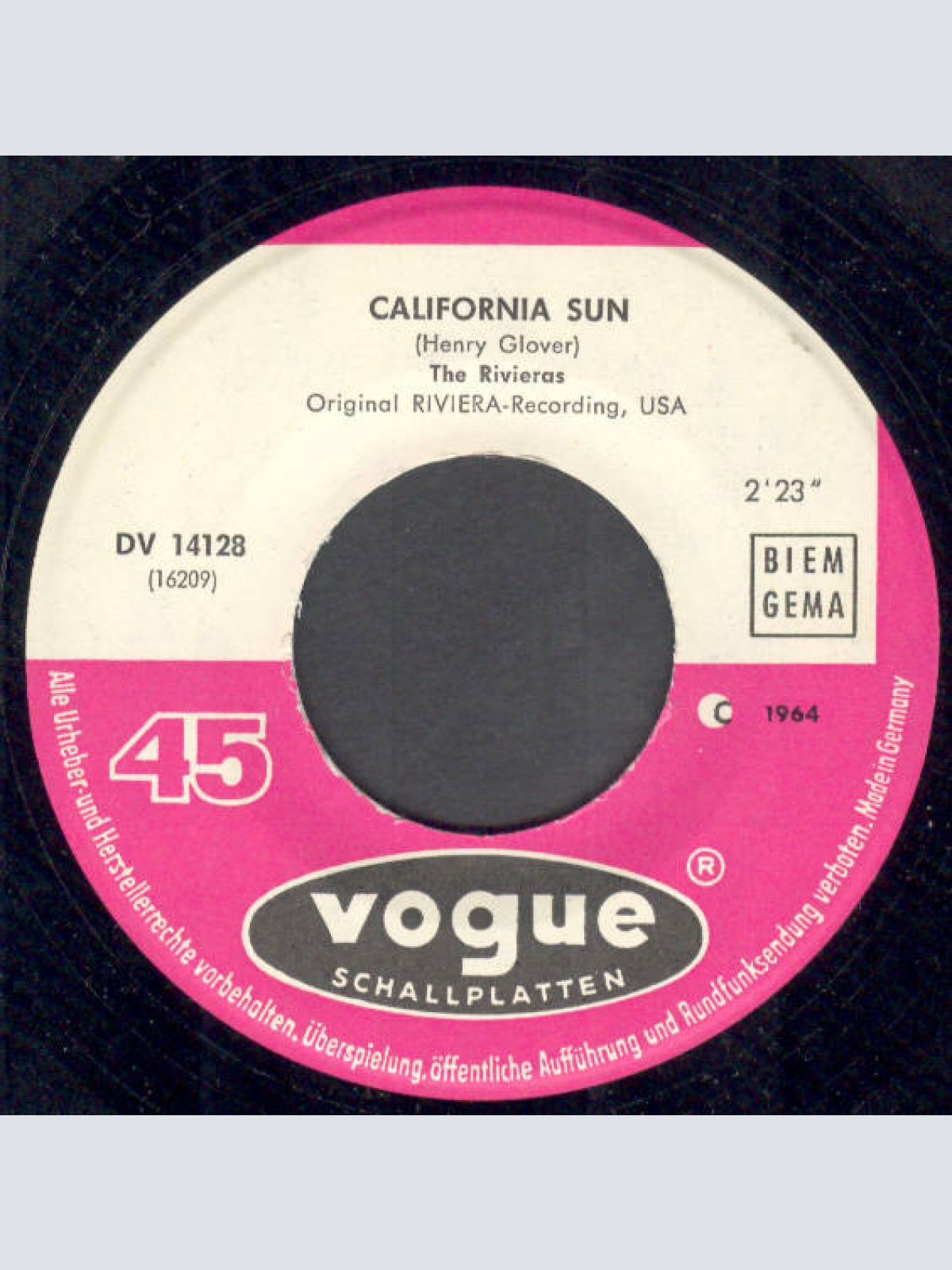 Vinyl / The Rivieras - California Sun / H B  Goose Step