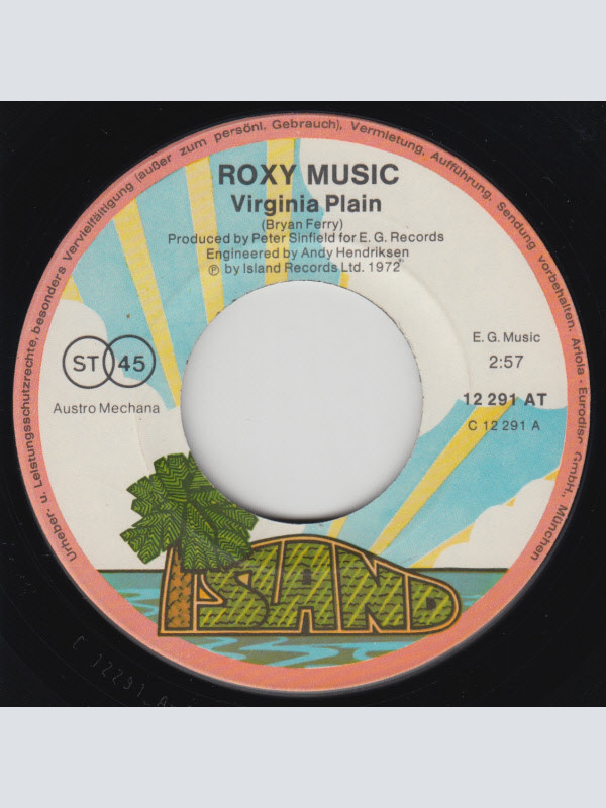 Vinyl / Roxy Music - Virginia Plain / The Numberer