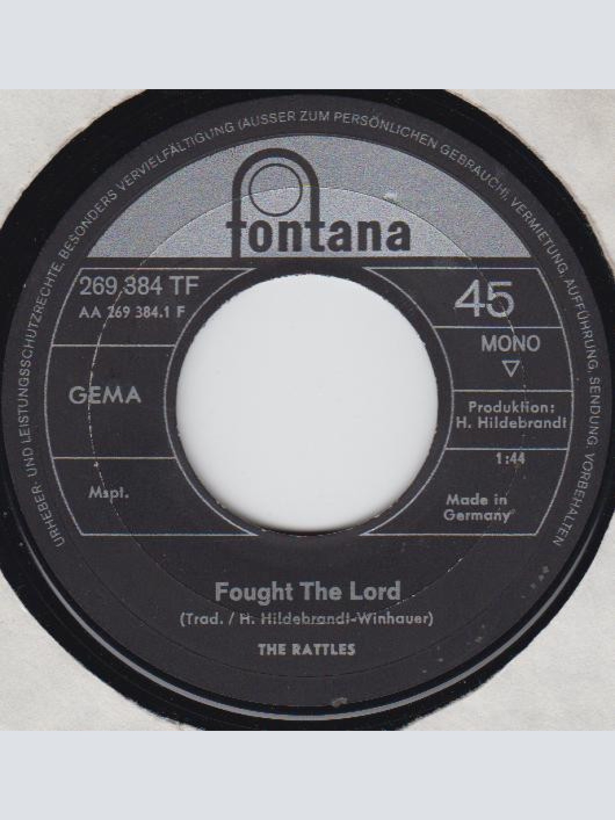 Vinyl / The Rattles - Fought The Lord