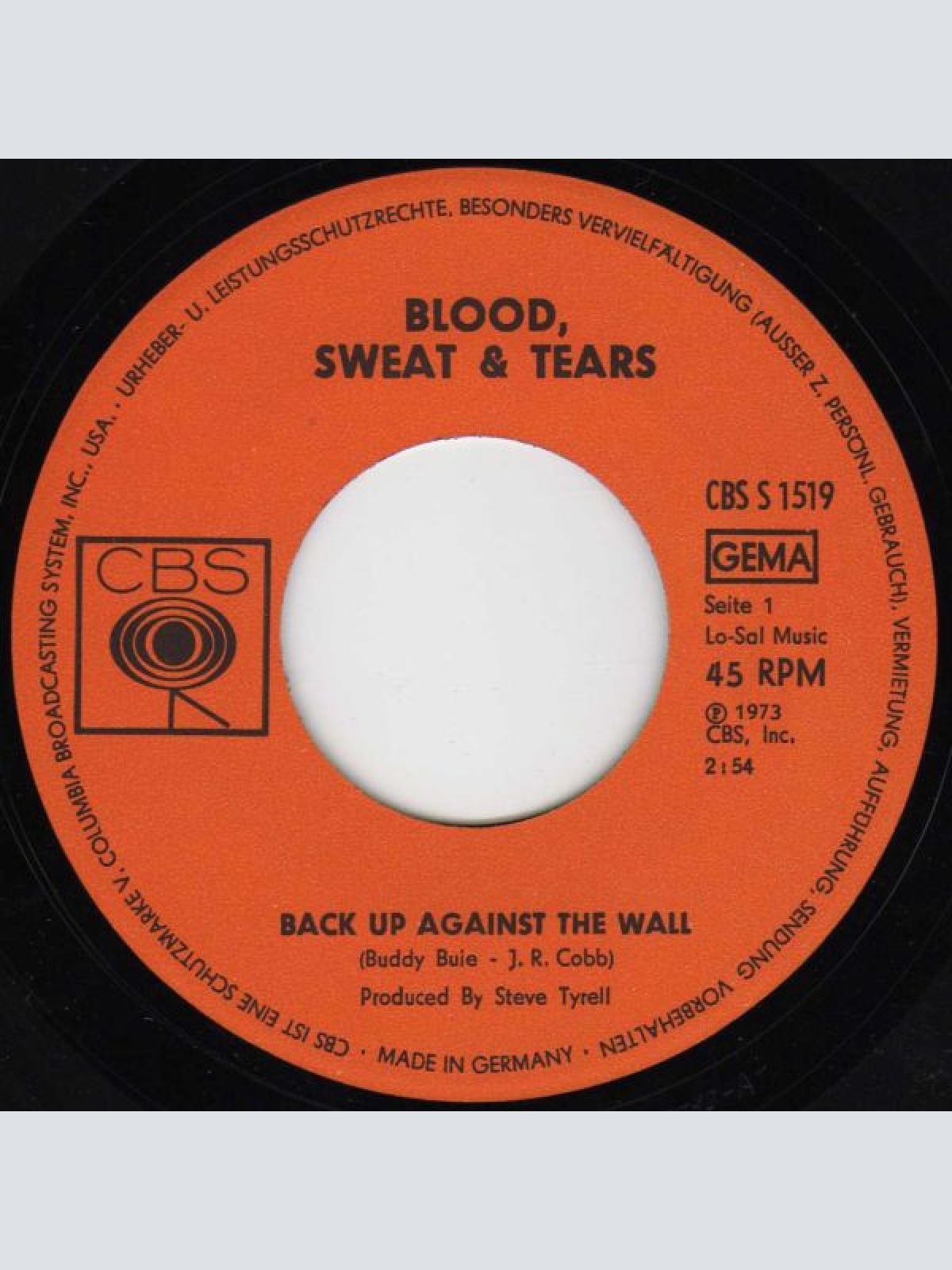 Vinyl / Blood, Sweat & Tears* - Back Up Against The Wall