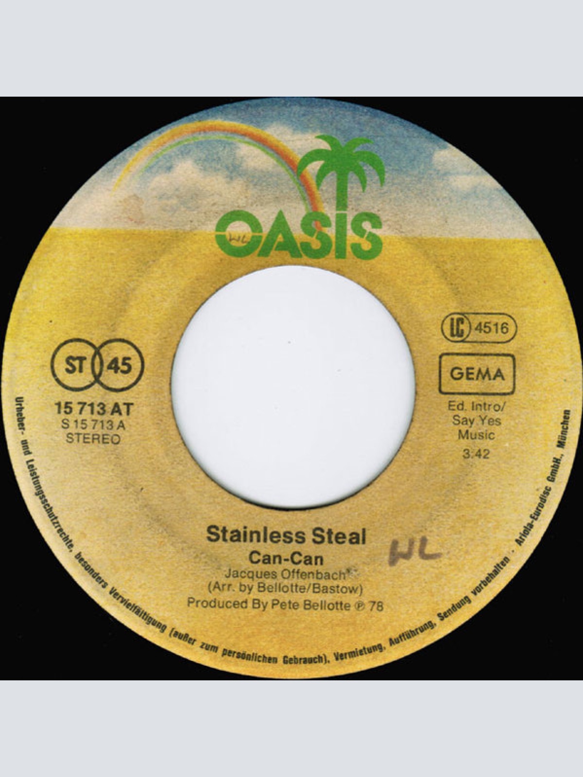 Vinyl / Stainless Steal - Can-Can / It All Comes Down To Love