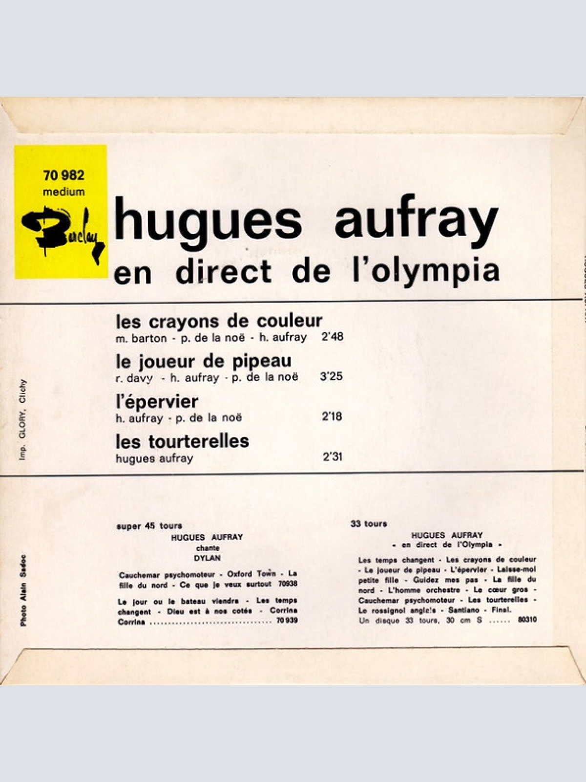 Vinyl / Hugues Aufray - Les Crayons De Couleur