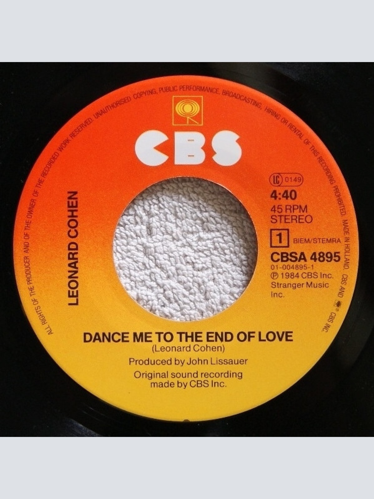 Vinyl / Leonard Cohen - Dance Me To The End Of Love