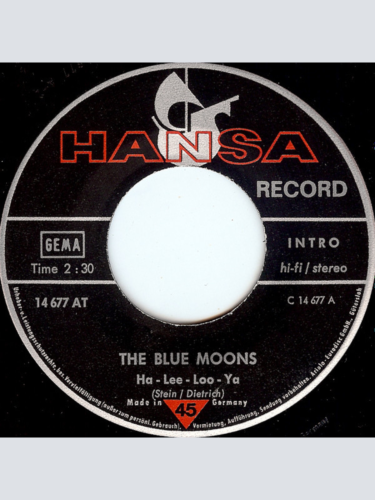 Vinyl / The Blue Moons - Ha-Lee Loo-Ya
