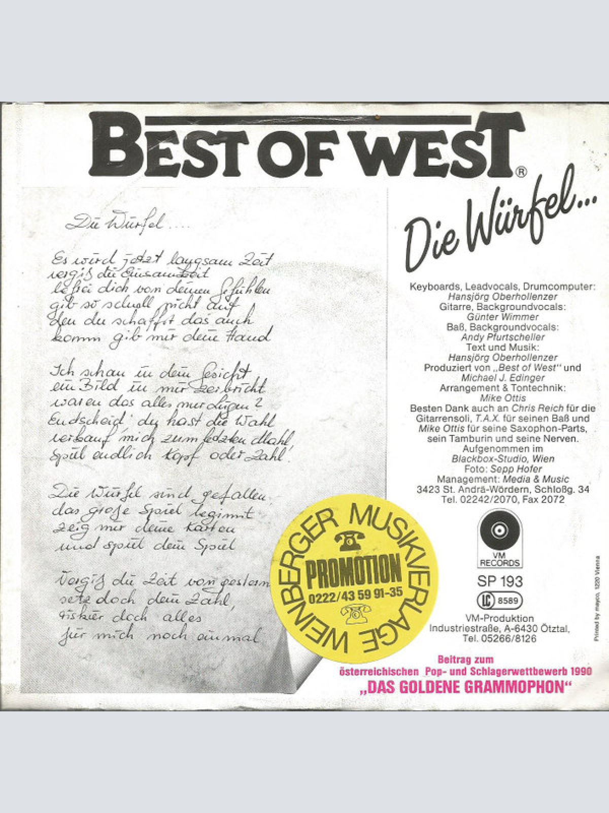 Vinyl / Best Of West - Die Würfel...