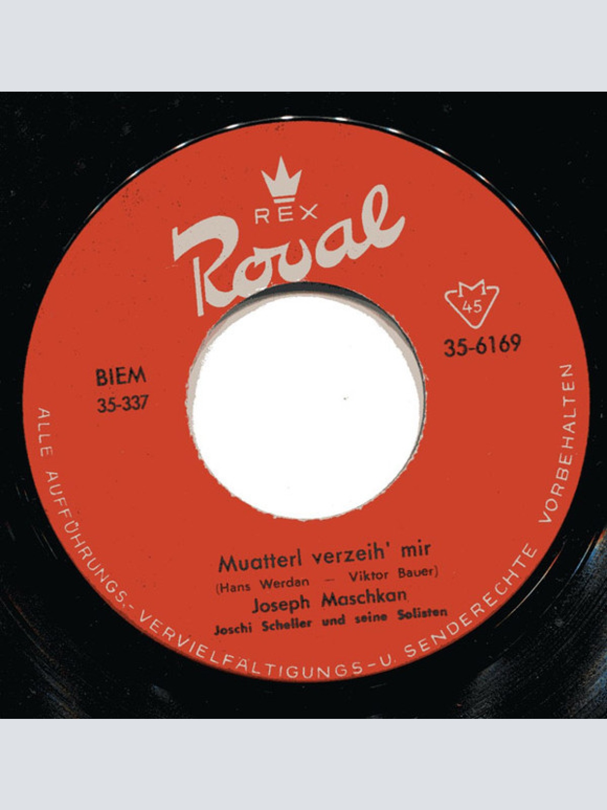 Vinyl / Joseph Maschkan - Eine Nacht In Wien / Muatterl, Verzeih Mir
