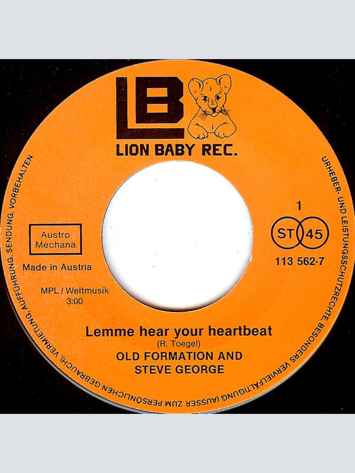 Vinyl / Old Formation And Steve George (7) - Lemme Hear Your Heartbeat