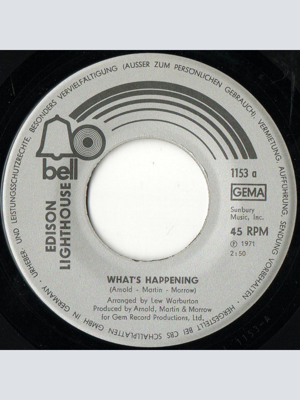 Vinyl / Edison Lighthouse - What's Happening