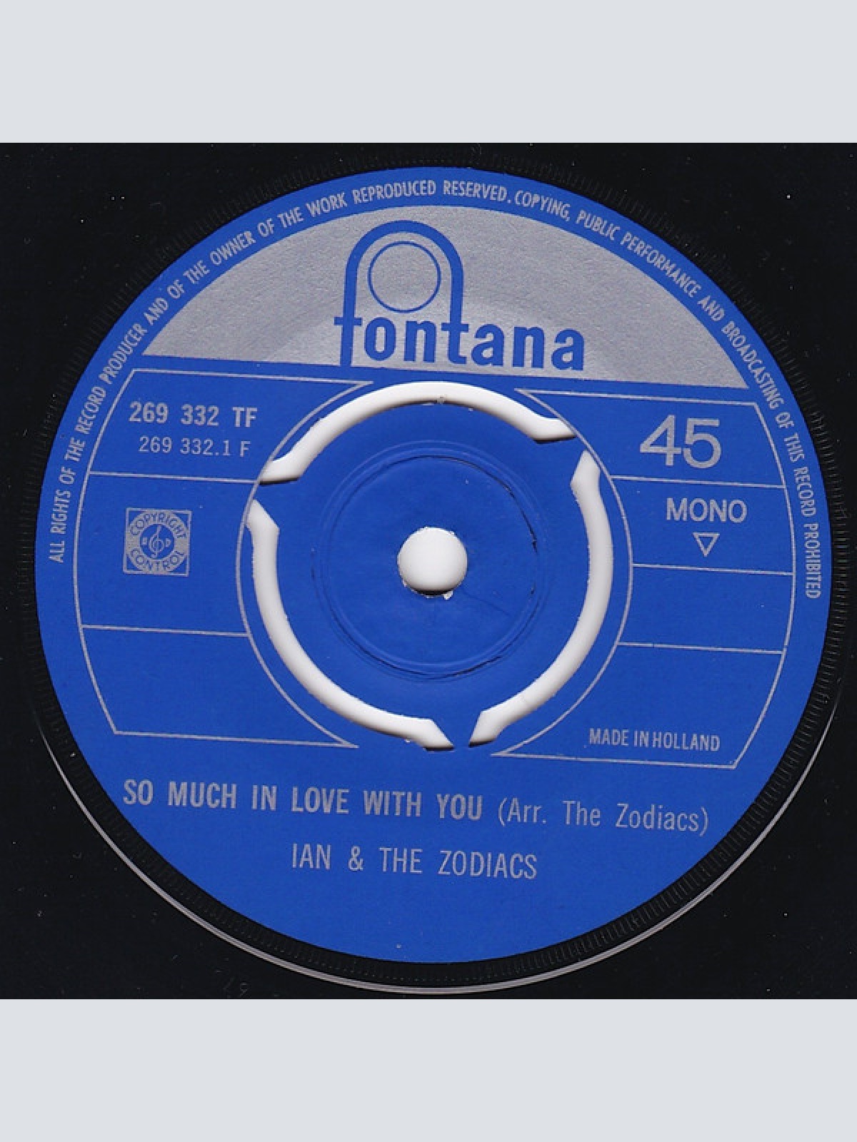 Vinyl / Ian & The Zodiacs - So Much In Love With You - Good Mornin Lil School Girl