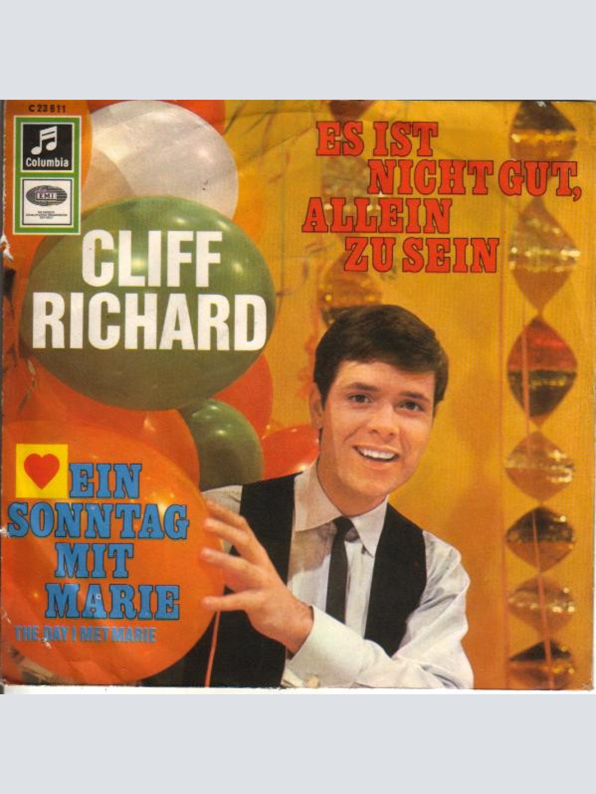Vinyl / Cliff Richard - Es Ist Nicht Gut, Allein Zu Sein / Ein Sonntag Mit Marie (The Day I Met Marie)