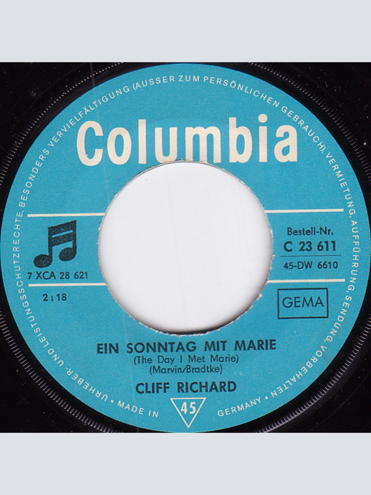 Vinyl / Cliff Richard - Es Ist Nicht Gut, Allein Zu Sein / Ein Sonntag Mit Marie (The Day I Met Marie)