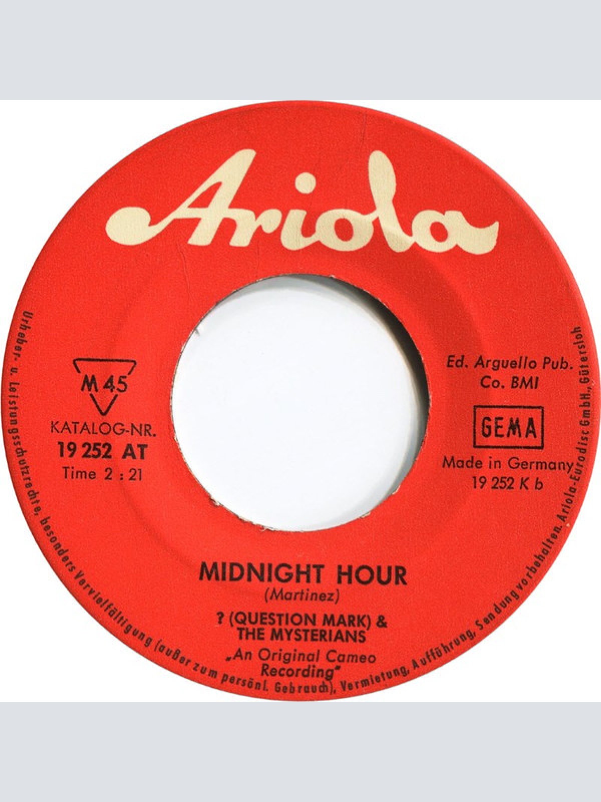 Vinyl / ? (Question Mark) & The Mysterians* - 96 Tears