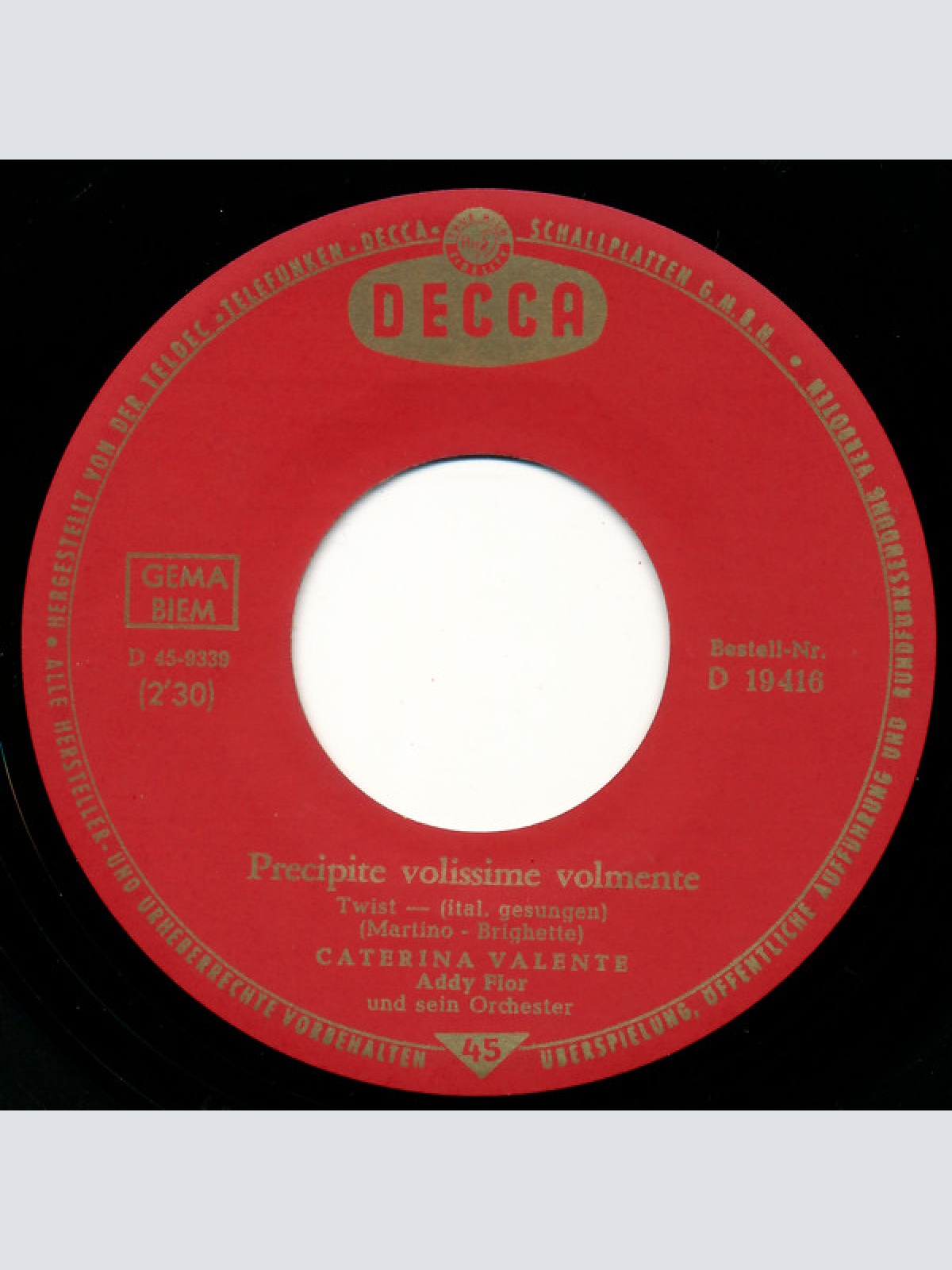 Vinyl / Caterina Valente - Ciao / Precipite Volissime Volmente