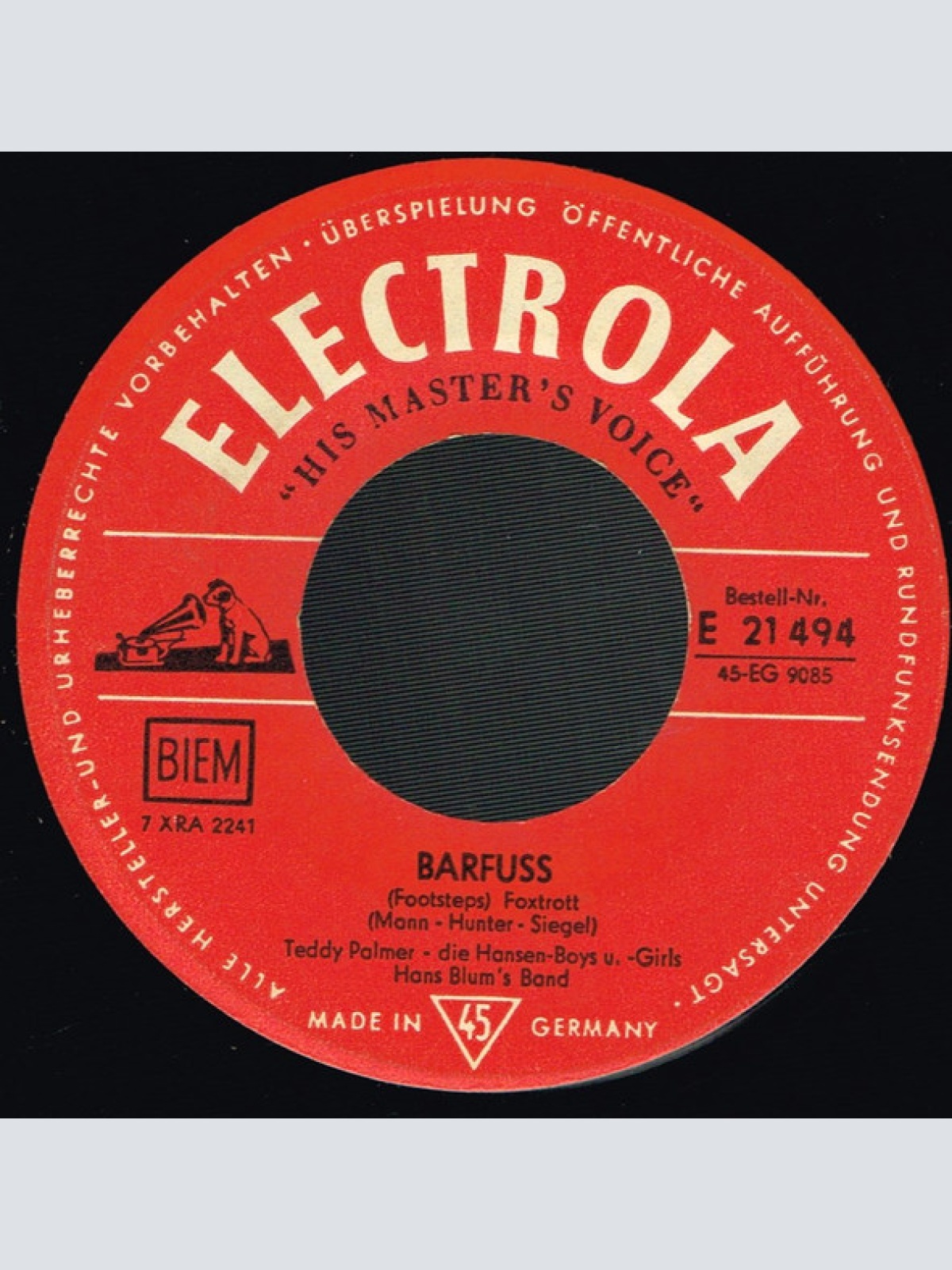 Vinyl / Teddy Palmer, Die Hansen-Boys U. -Girls*, Hans Blum's Band* - Lach’ Nicht So / Barfuss