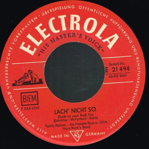 Vinyl / Teddy Palmer, Die Hansen-Boys U. -Girls*, Hans Blum's Band* - Lach’ Nicht So / Barfuss