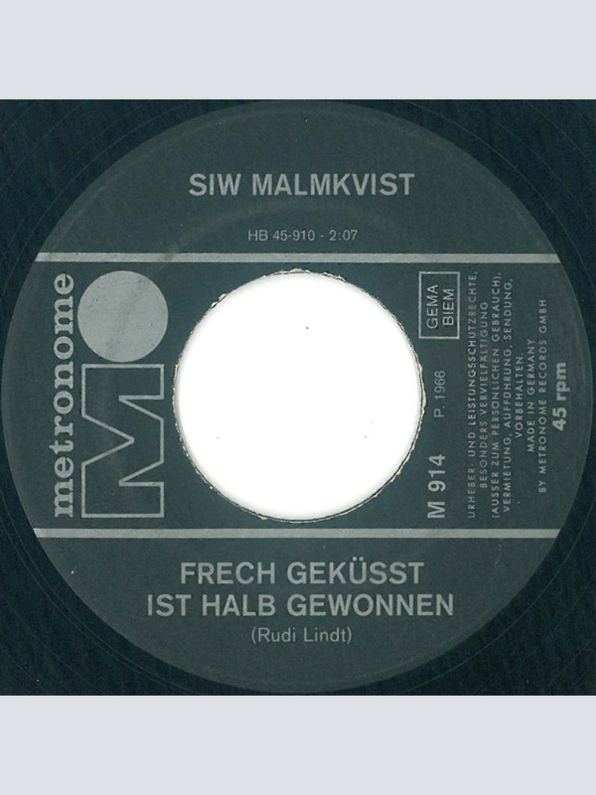 Vinyl / Siw Malmkvist - Frech Geküsst Ist Halb Gewonnen / Nie Und Niemals