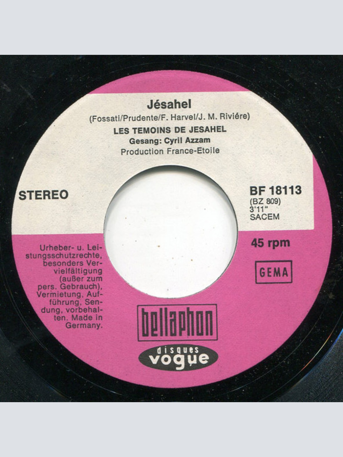Vinyl / Les Témoins De Jésahel - Jesahel
