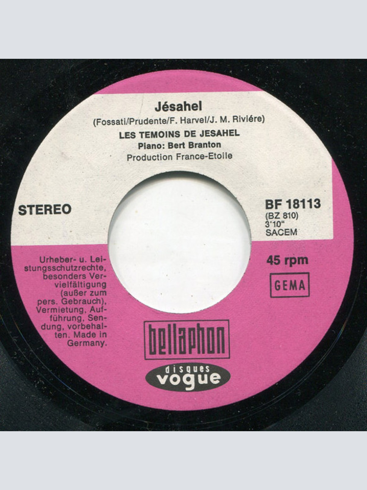 Vinyl / Les Témoins De Jésahel - Jesahel