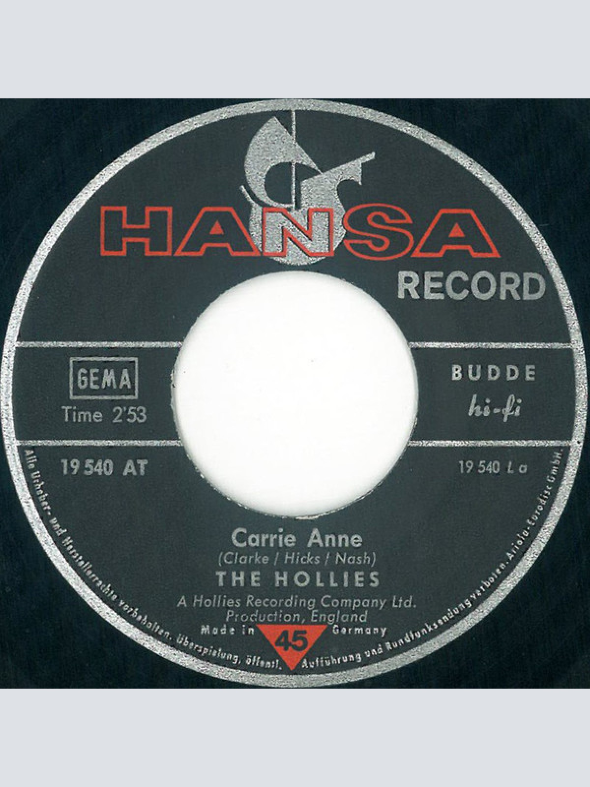 Vinyl / The Hollies - Carrie Anne / Signs That Will Never Change