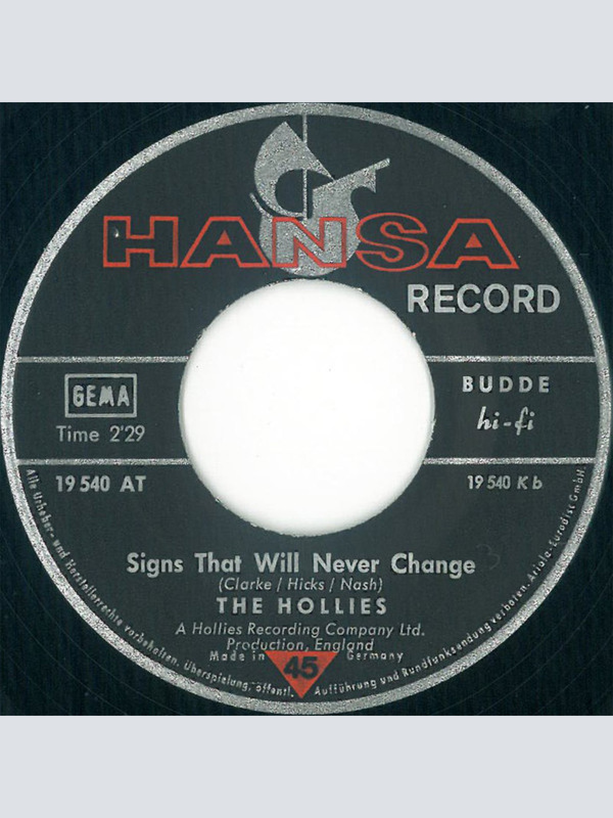 Vinyl / The Hollies - Carrie Anne / Signs That Will Never Change