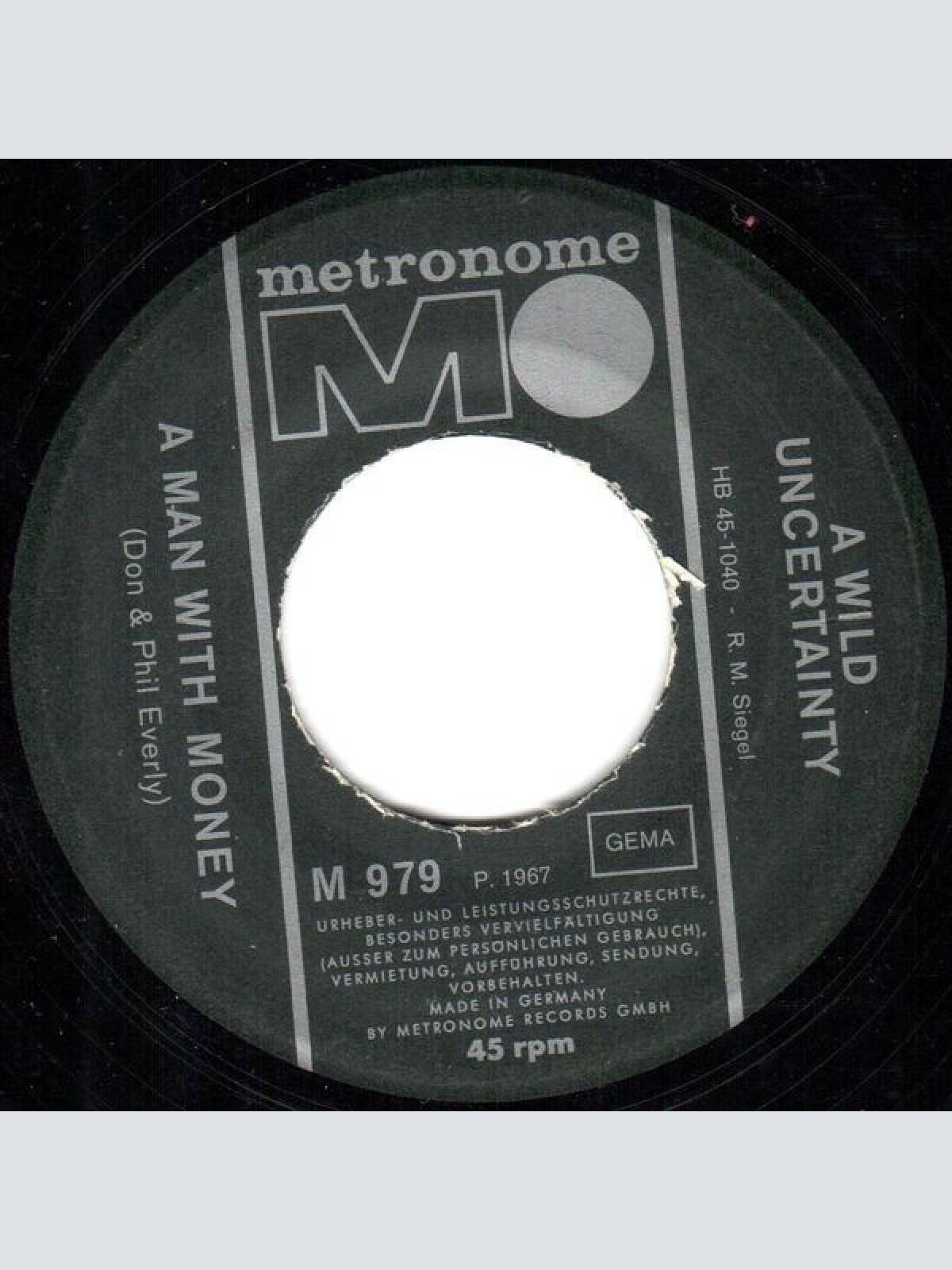 Vinyl / A Wild Uncertainty - A Man With Money