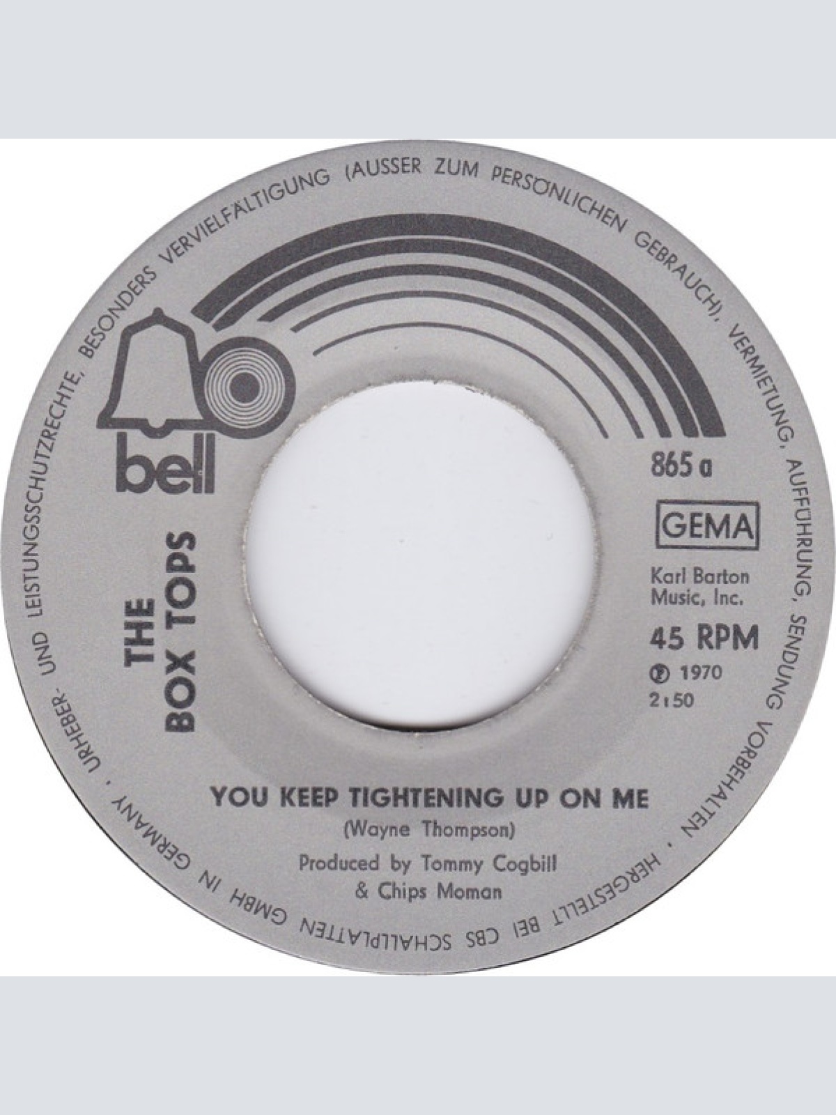 Vinyl / The Box Tops* - You Keep Tightening Up On Me / Come On Honey
