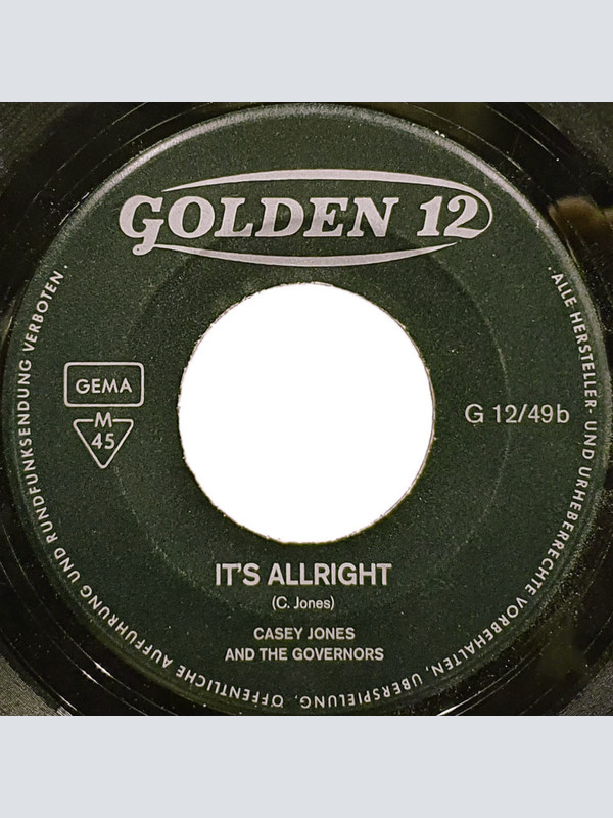 Vinyl / Casey Jones And The Governors* - Come On And Dance