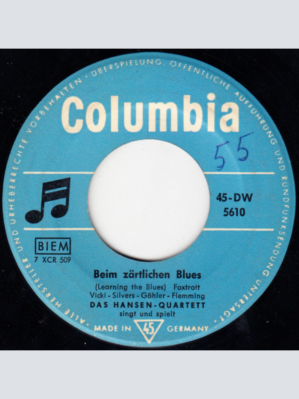 Vinyl / Das Hansen-Quartett - Beim Zärtlichen Blues / Wie Schön, Daß Es Dich Gibt