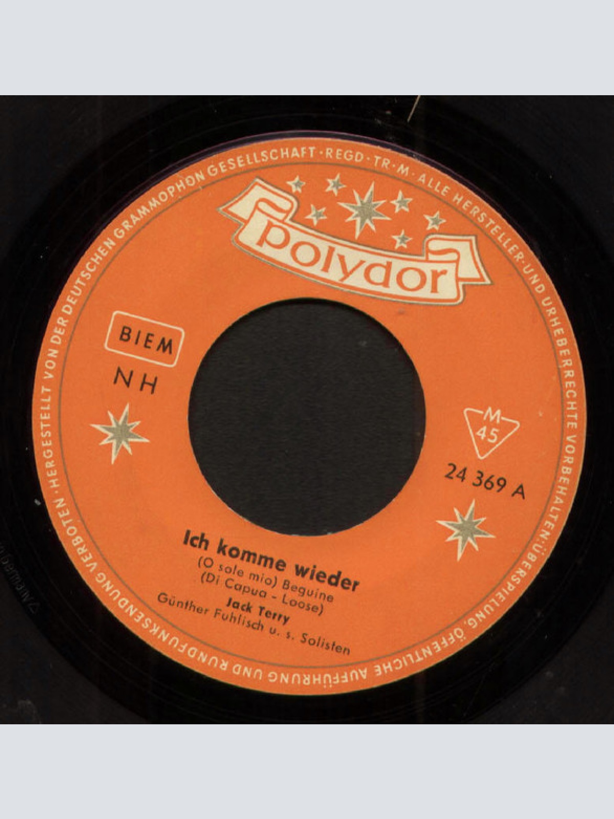 Vinyl / Jack Terry - Ich Komme Wieder (O Sole Mio) / O Lucky Boy