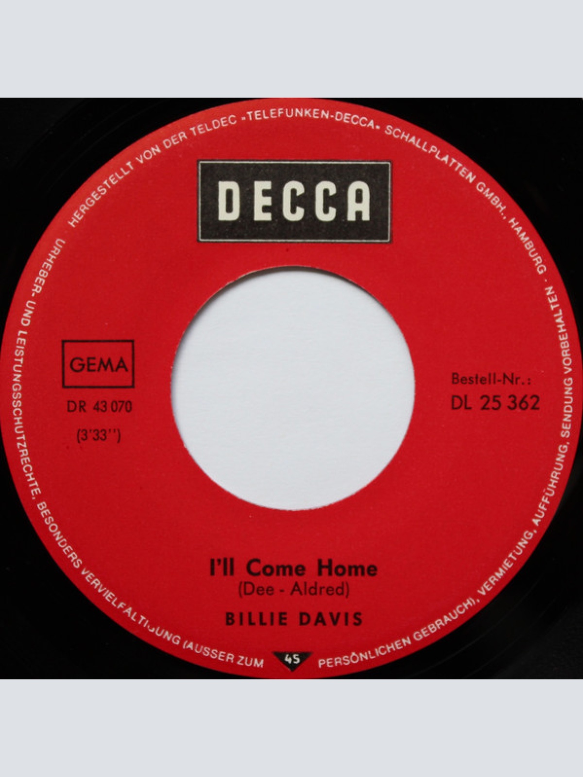 Vinyl / Billie Davis - Make The Feeling Go Away