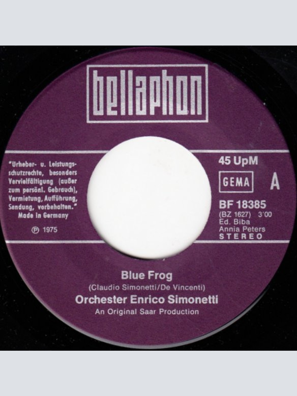 Vinyl / Orchester Enrico Simonetti* - Blue Frog