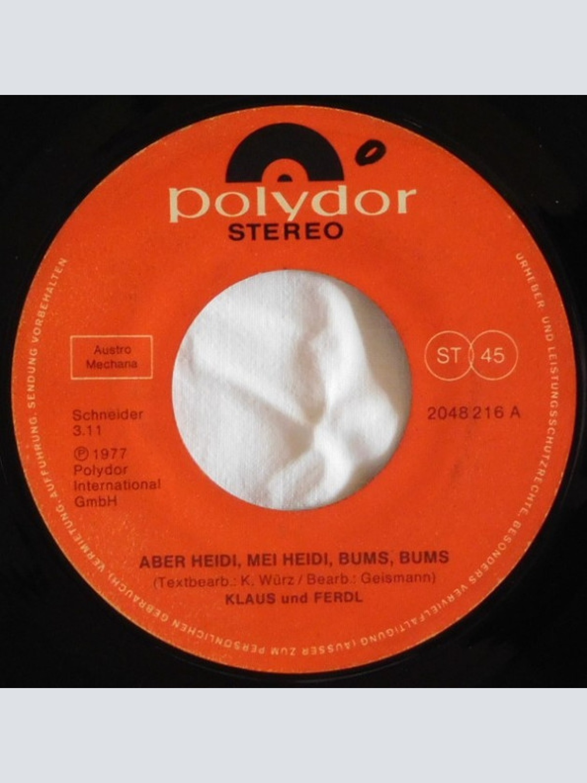 Vinyl / Klaus Und Ferdl - Aber Heidi, Mei Heidi, Bums, Bums