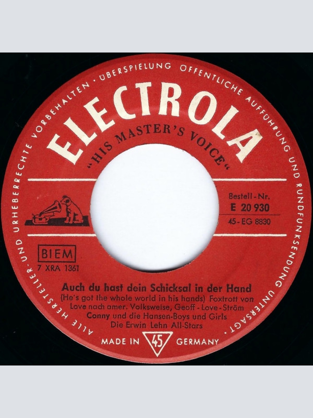 Vinyl / Conny* Und Die Hansen-Boys Und Girls* - Die Erwin Lehn All-Stars - Glockengießer Rock / Auch Du Hast Dein Schicksal In Der Hand