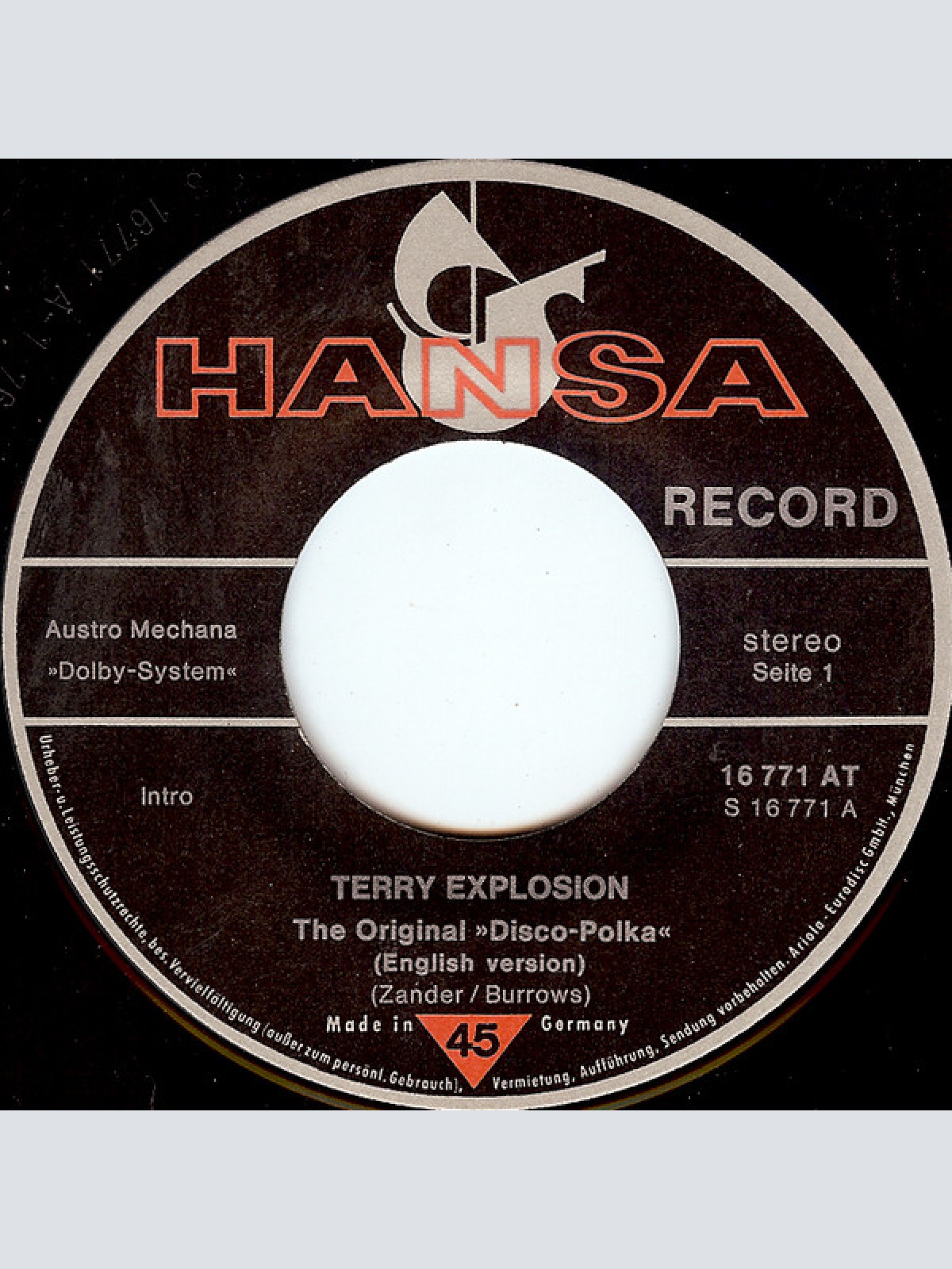 Vinyl / Terry Explosion - Disco-Polka (The Original English Version)