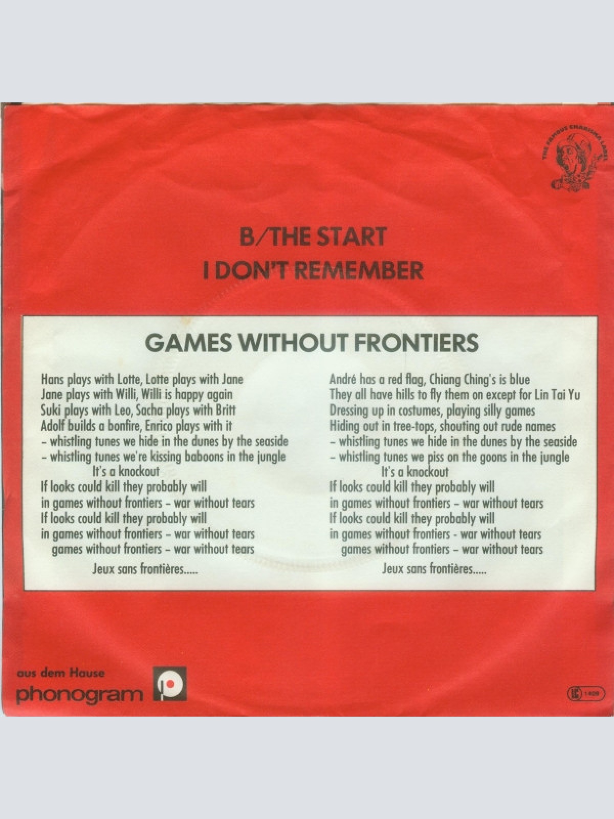 Vinyl / Peter Gabriel - Games Without Frontiers