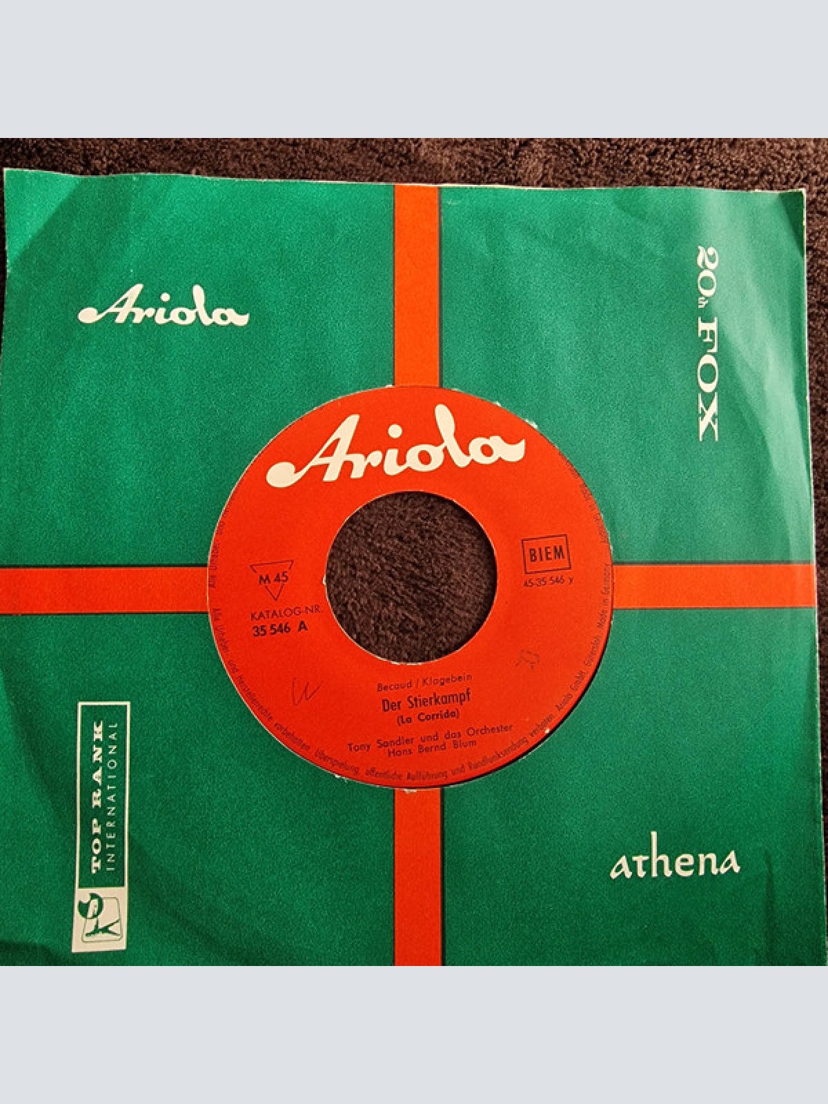 Vinyl / Tony Sandler und Die Colombinos, Tanzorchester Hans Bernd Blum - Im Café Español (Entre l'étoile)