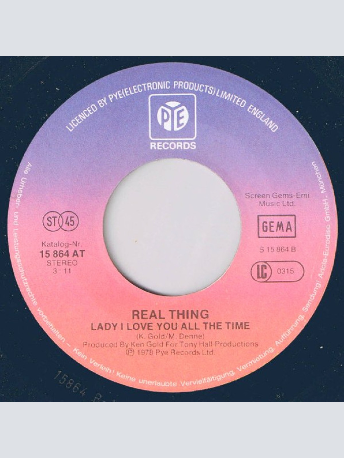 Vinyl / Real Thing* - Rainin' Through My Sunshine