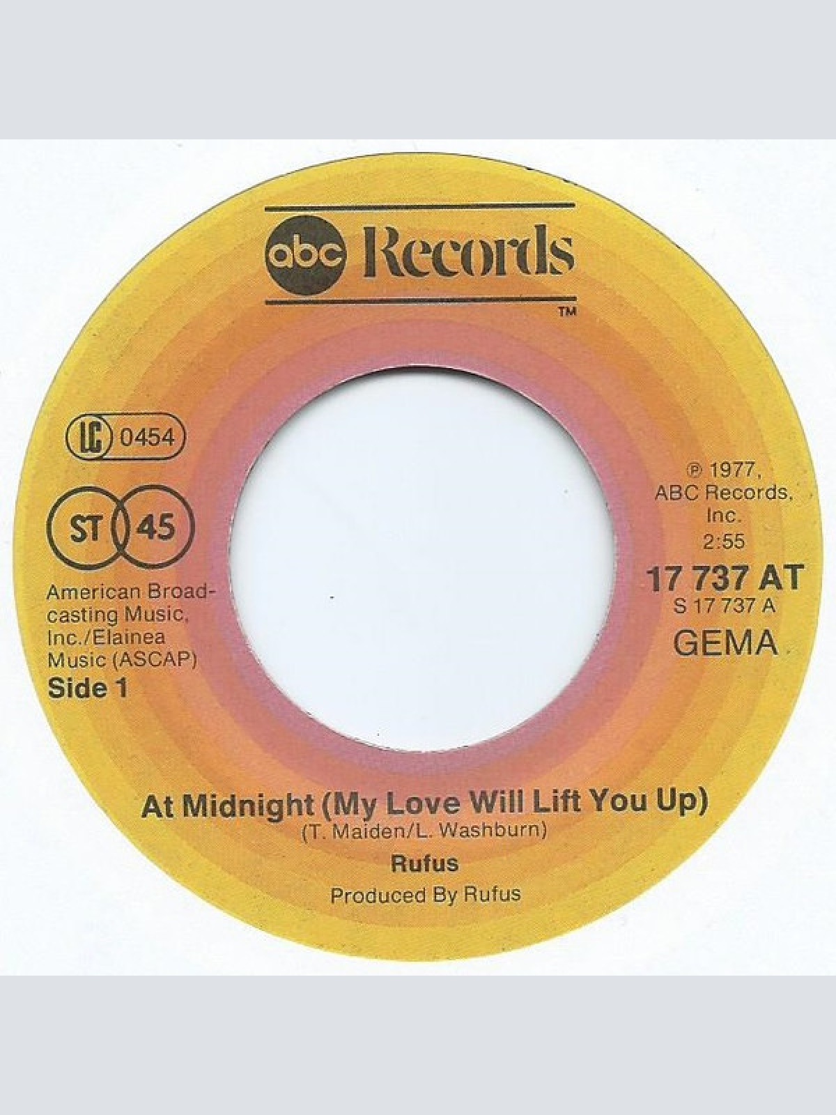 Vinyl / Rufus - At Midnight (My Love Will Lift You Up) / Better Days