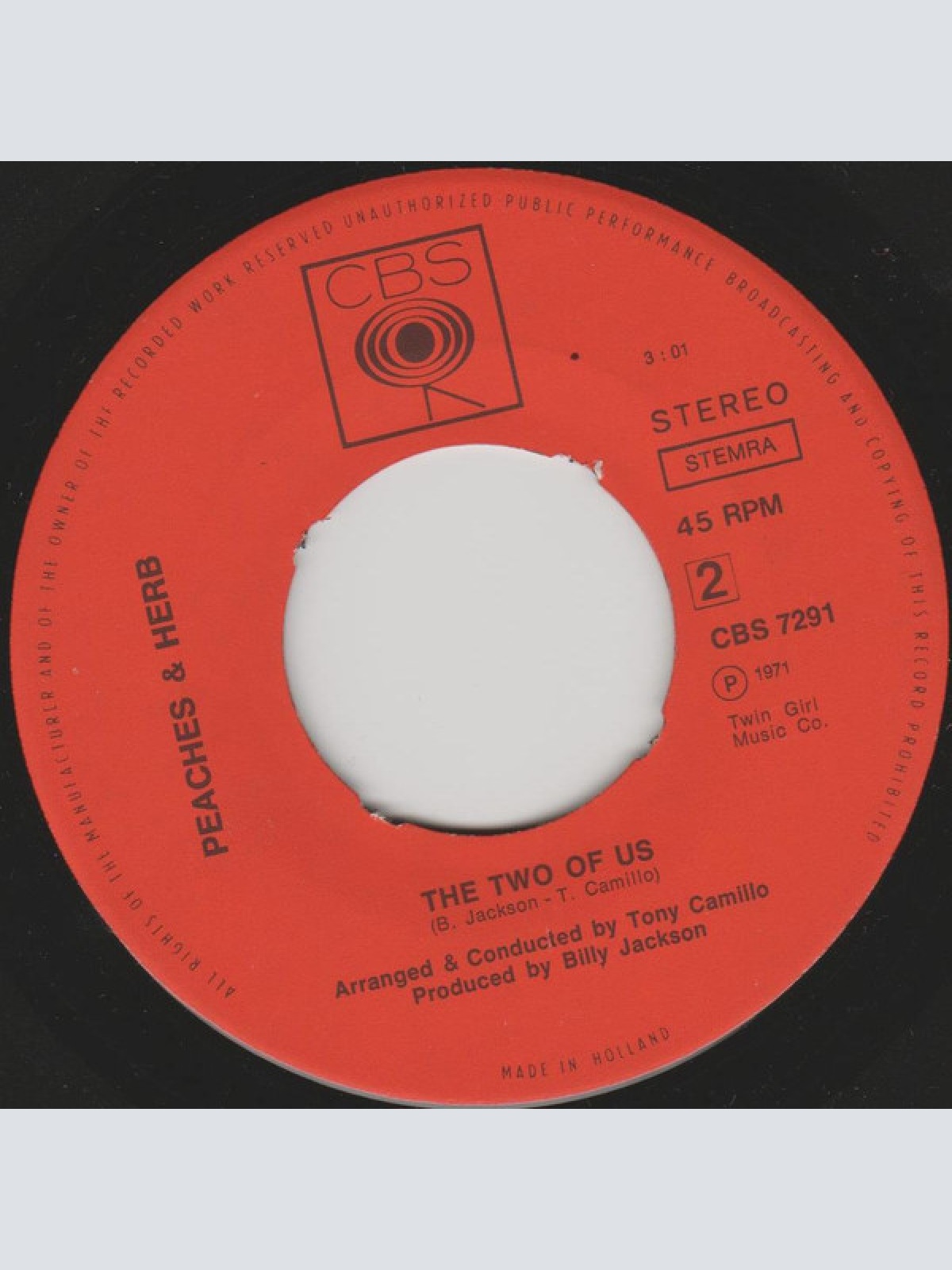 Vinyl / Peaches & Herb - The Sound Of Silence / The Two Of Us