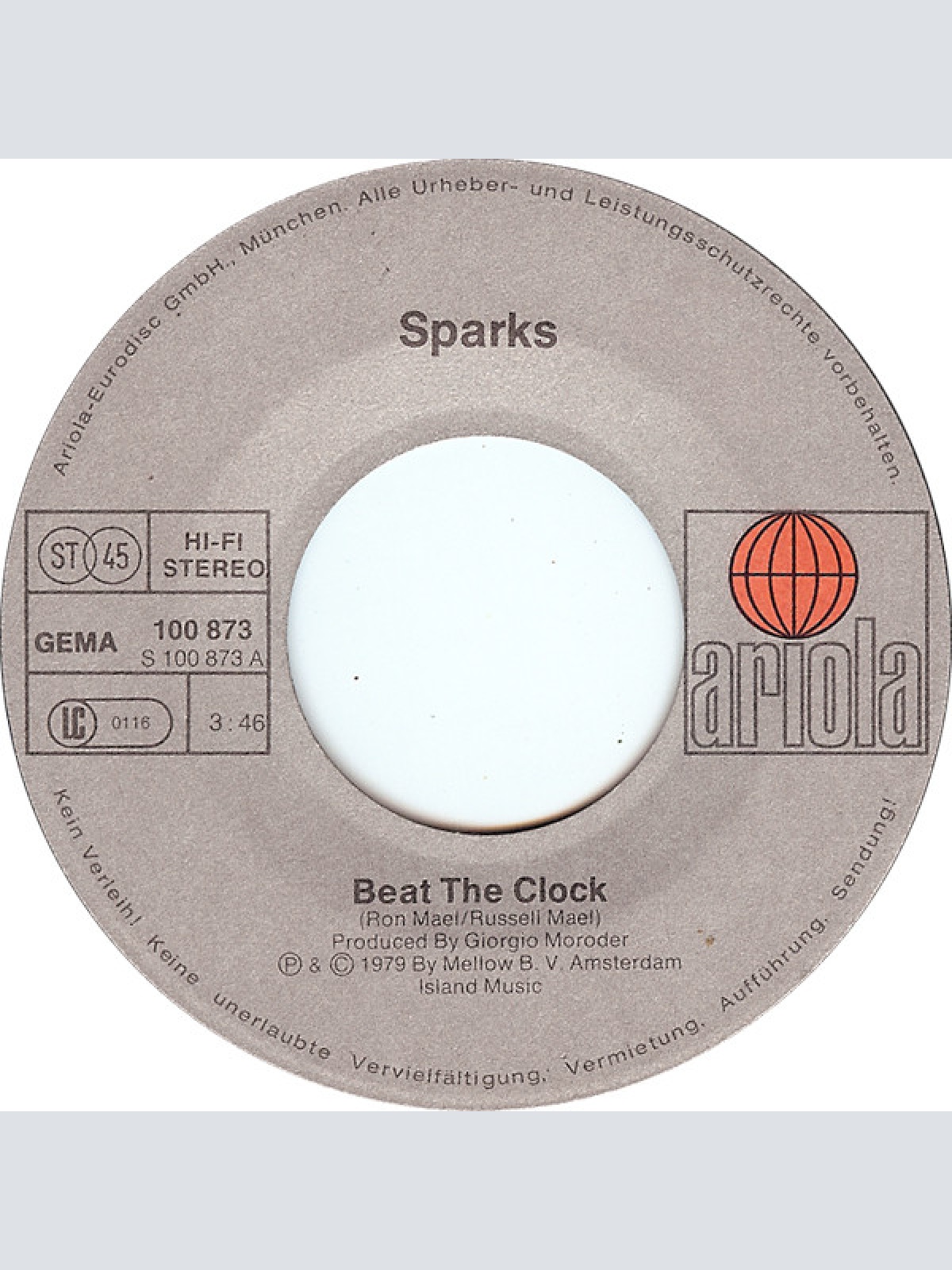 Vinyl / Sparks - Beat The Clock